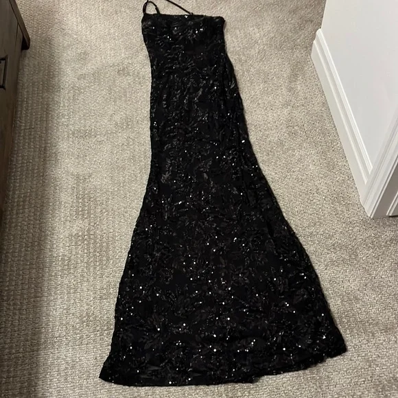 One Shoulder Dress Black Sequin Dress Windsor Windsor Dresses